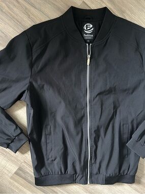 Black Bomber Jacket - Men's Zip Front